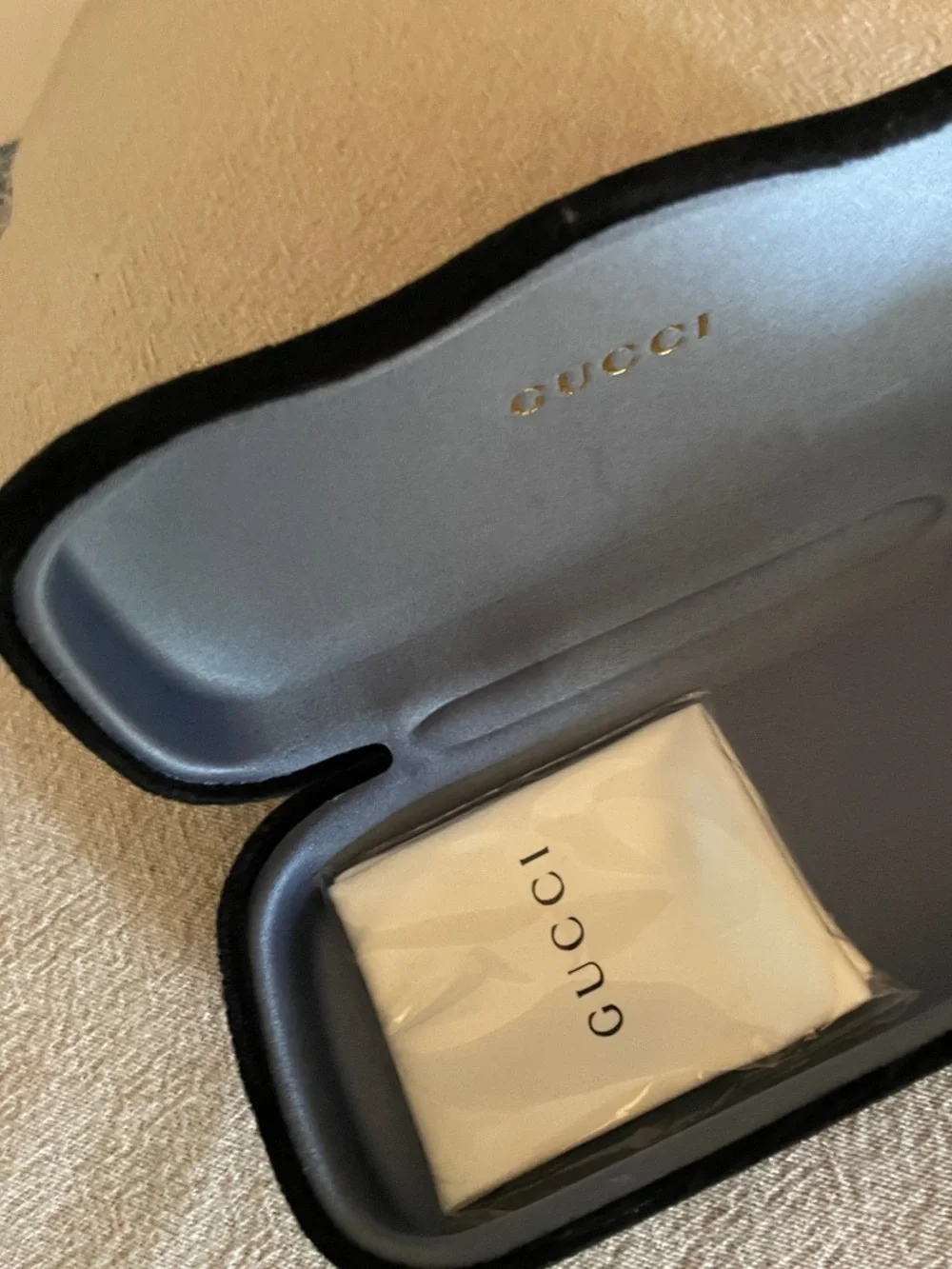 Gucci Black Velvet Sunglasses Case